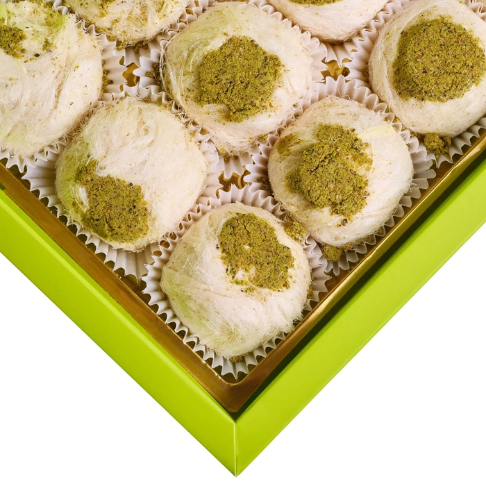 Kafkas Fıstıklı Pişmaniye-show Turkish Traditional Floss Halva With Pistachio - Pişmaniye-Kafkas - Image 1