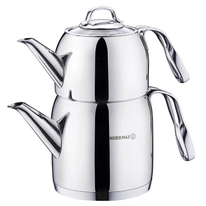 Korkmaz Steama Çaydanlık Takımı 1.6 lt A191-ürün Turkish Teapot Stainless Steel Steama - Korkmaz - Image 1