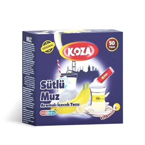 Koza Tek Icimlik Sutlu Muz Aromali Toz Icecek 50lik