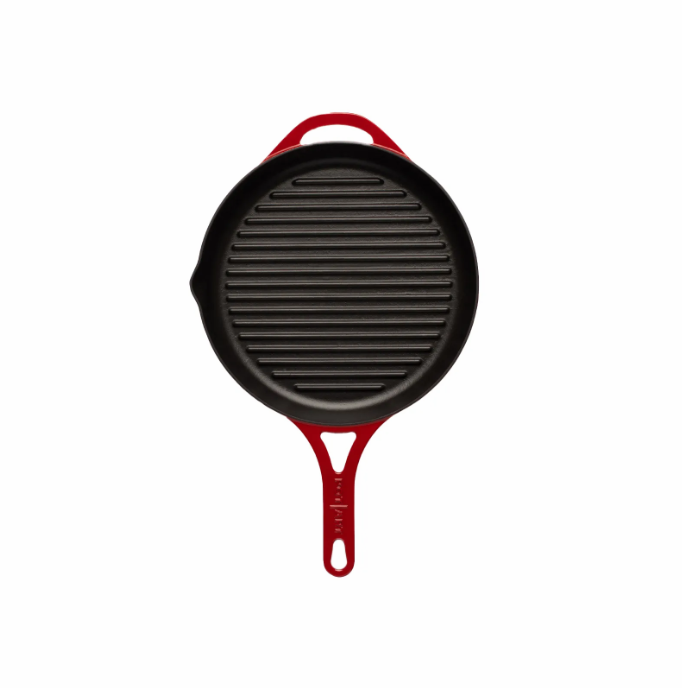 kirmizi Turkish Flat Casting Grill Pan Red - Pot Art - Karaca (28 cm)