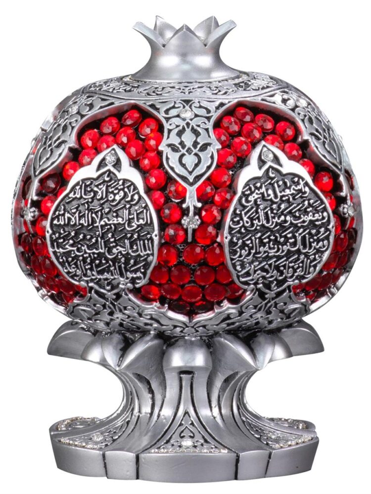 nakkas nar boytu orta boy gumus bereke 4e13e Turkish Crystal Stone Pomegranate Model Gift Silver Trinket (Abundance-Ant Prayer)