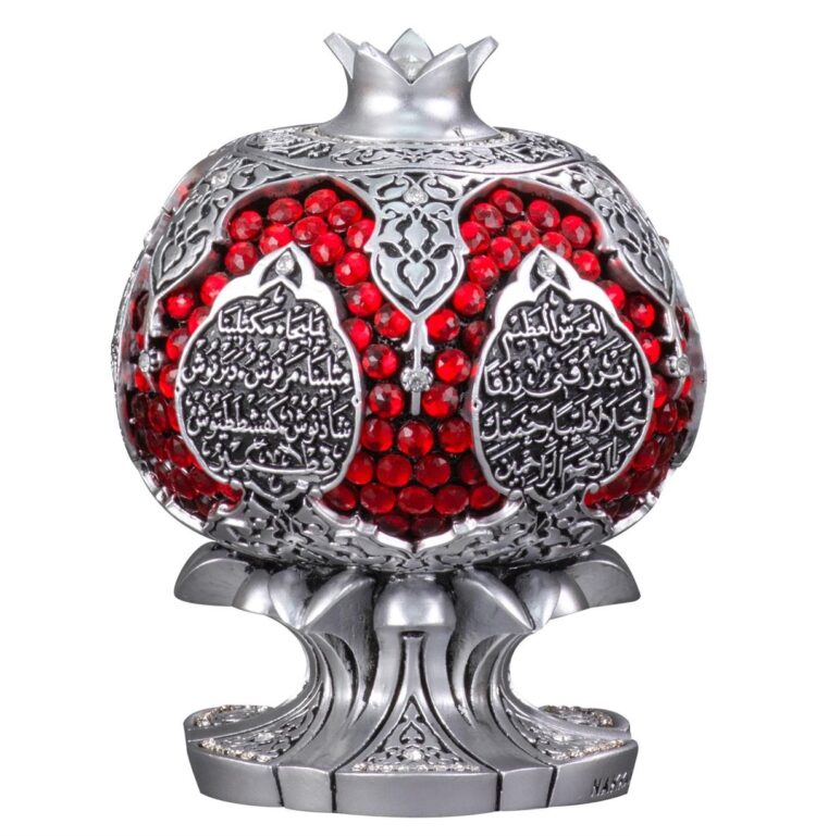 nakkas nar boytu orta boy gumus bereke 681c7 Turkish Crystal Stone Pomegranate Model Gift Silver Trinket (Abundance-Ant Prayer)