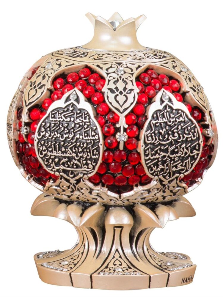 nakkas nar boytu orta boy sedef bereke 26cf12 Turkish Crystal Stone Pomegranate Model Gift Pearl Trinket (Abundance-Ant Prayer)