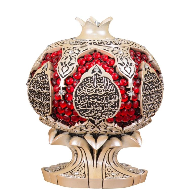 nakkas nar boytu orta boy sedef bereke 6 9850 Turkish Crystal Stone Pomegranate Model Gift Pearl Trinket (Abundance-Ant Prayer)