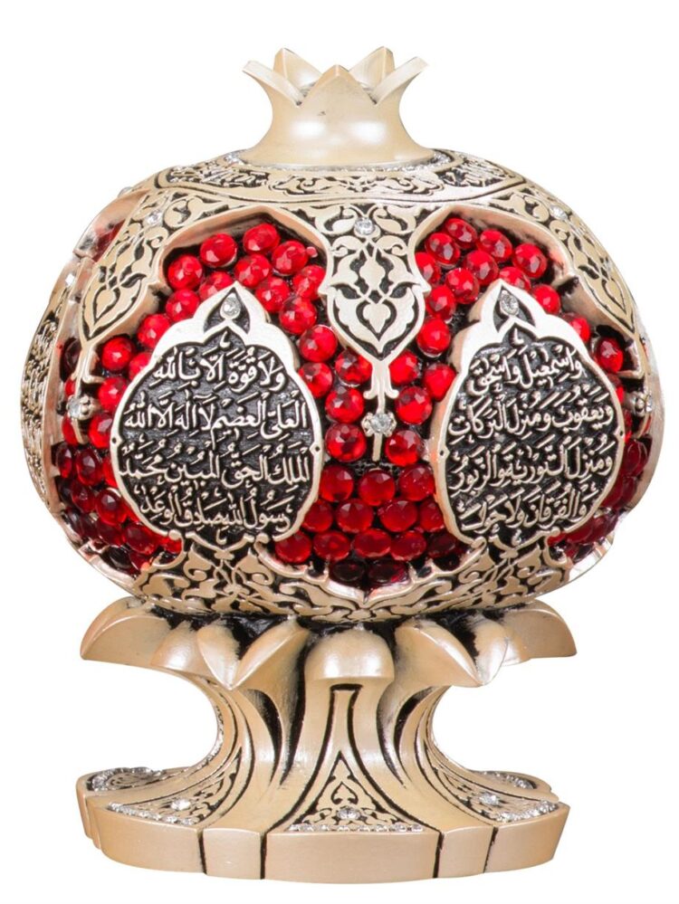 nakkas nar boytu orta boy sedef bereke bbafe2 Turkish Crystal Stone Pomegranate Model Gift Pearl Trinket (Abundance-Ant Prayer)