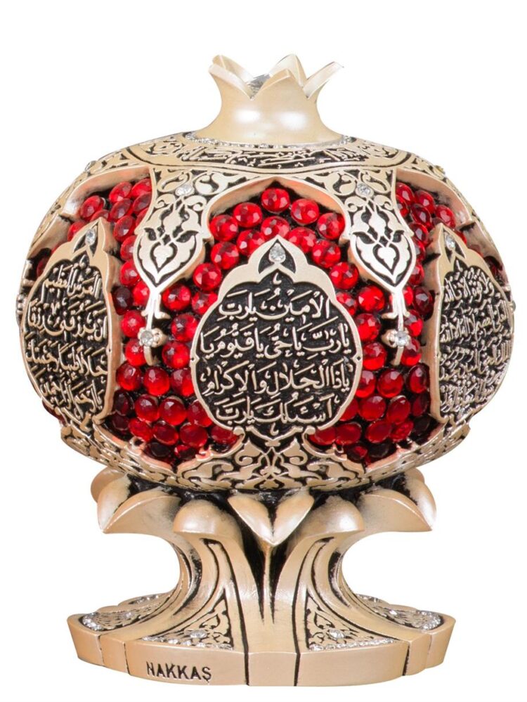 nakkas nar boytu orta boy sedef bereke d31e01 Turkish Crystal Stone Pomegranate Model Gift Pearl Trinket (Abundance-Ant Prayer)