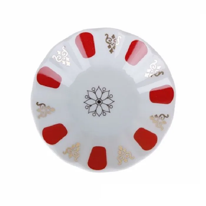 Tradational Red Gilded Original Tea Plate (Acem)-6pcs-Porland - Image 3