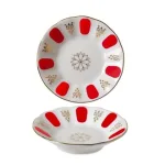Tradational Red Gilded Original Tea Plate (Acem)-6pcs-Porland - Image 2
