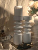 Pine White Wooden Candlestick Candle Holder - Modapek