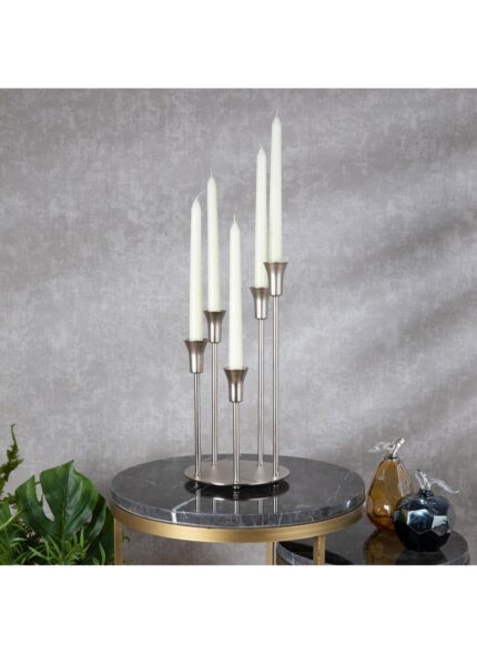 Silver Decorative Candlestick Candle Holder - Morhipo