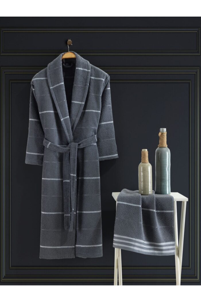 Turkish 100% Cotton 2 Piece Bathrobe Set / Man - NakkÄ±sh