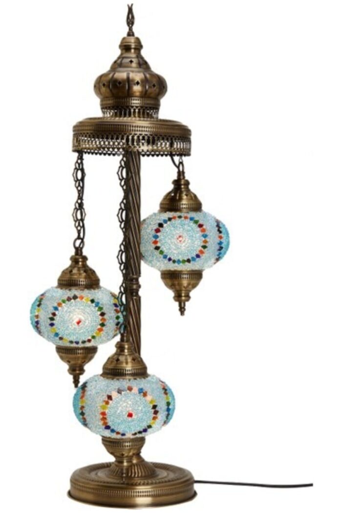 Turkish 3 Piece Mosaic Corner Lamp - Gazel