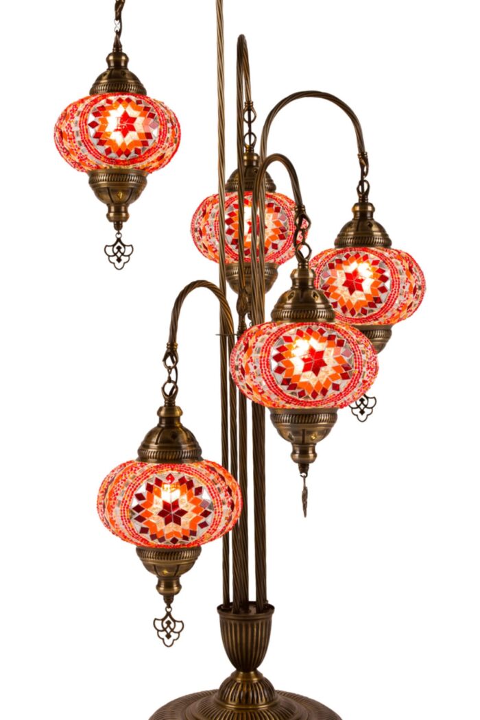 Turkish 5 Piece Mosaic Corner Lamp - Bedesten