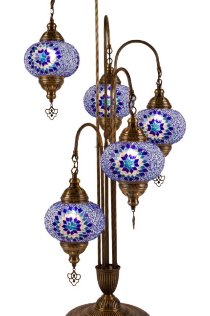 Turkish 5 Piece Mosaic Corner Lamp - Hanedan