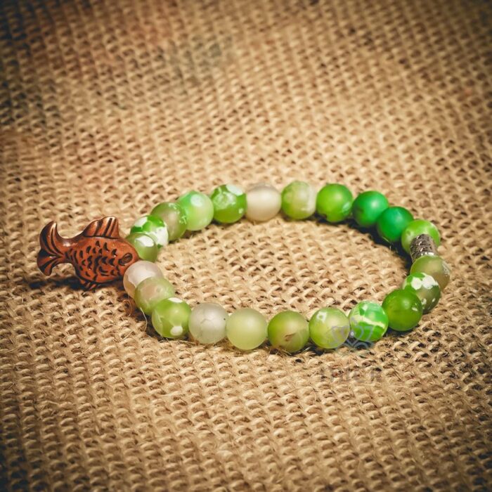 Turkish Green Agate Themed Natural Stone Wristband - Mitr