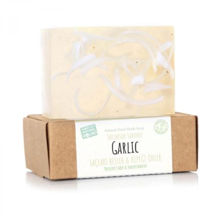 Turkish Natural Handmade Soap Garlic with Organic Zucchini Fiber