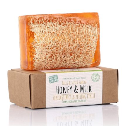 Turkish Natural Handmade Soap Honey&Milk with Organic Zucchini Fiber