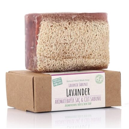 Turkish Natural Handmade Soap Lavender with Organic Zucchini Fiber