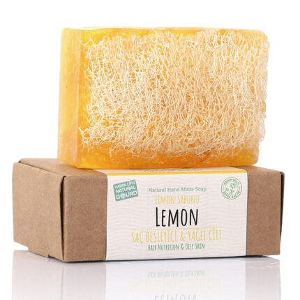 Turkish Natural Handmade Soap Lemon with Organic Zucchini Fiber