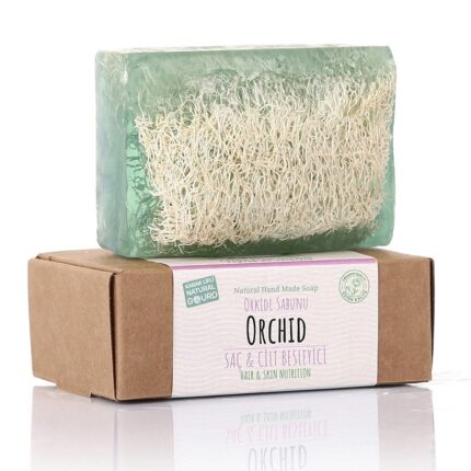 Turkish Natural Handmade Soap Orchid with Organic Zucchini Fiber