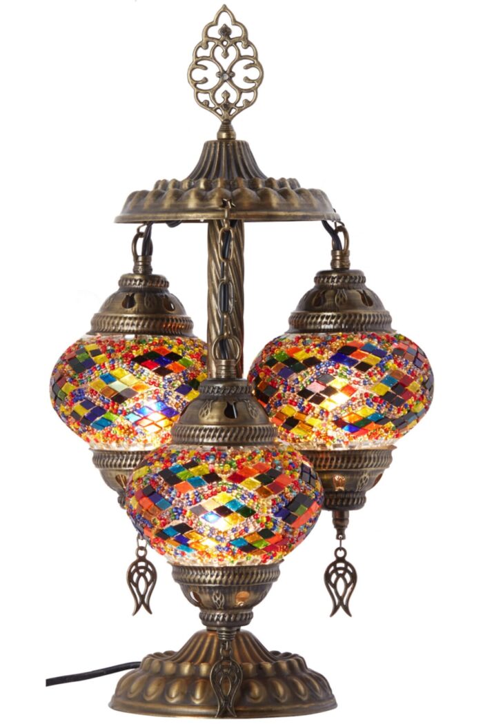 Turkish Triple Mosaic Desktop Lampshade Lamp - Ahu