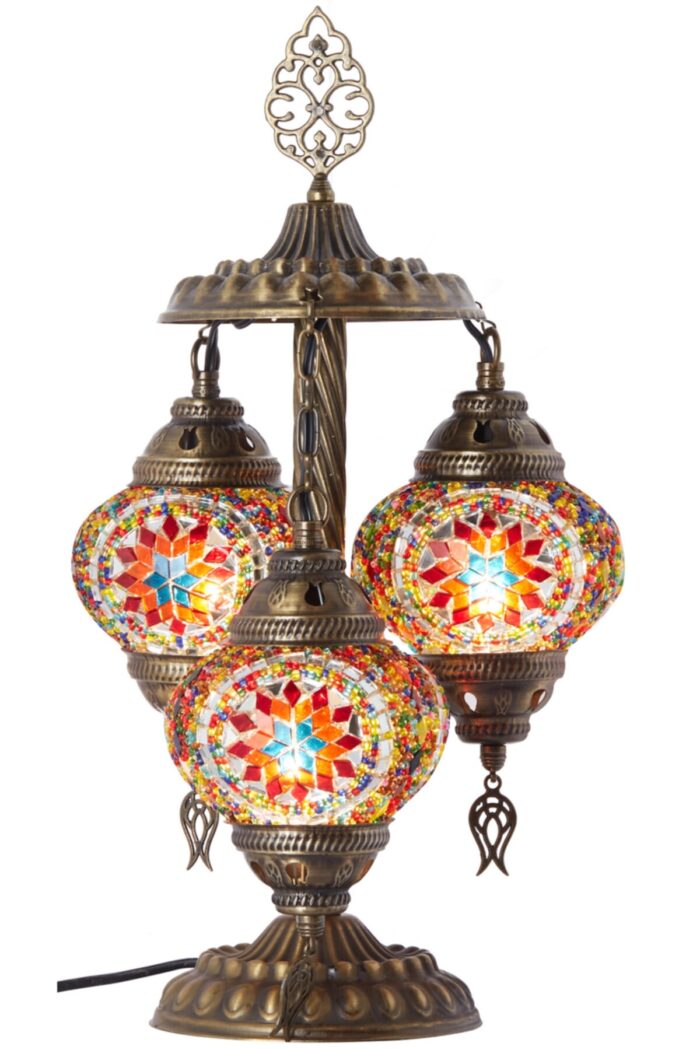 Turkish Triple Mosaic Desktop Lampshade Lamp - Mahire