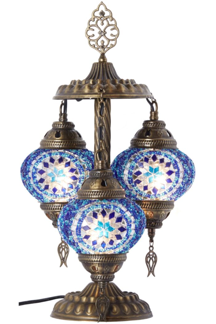 Turkish Triple Mosaic Desktop Lampshade Lamp - Ufuk