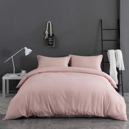 Double Duvet Cover Set -100% Cotton Ranforce Fabric/Pink