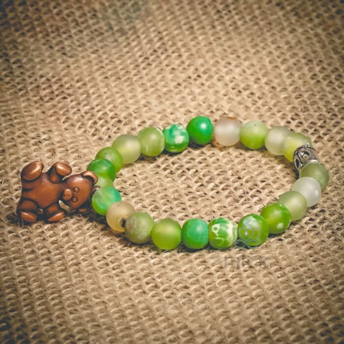 Turkish Green Agate Themed Natural Stone Wristband - Mitr