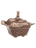 Handmade Embroidered Copper Turkish Delight and Sugar Bowl