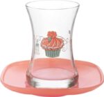 Lav Cupcake Turkish Tea Glass Set (12 Pcs)