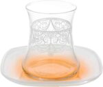 Lav Dantela Turkish Tea Glass Set Orange (12 Pcs)