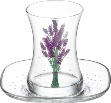 Lav Turkish Tea Glass Set-Lavender (12pcs)