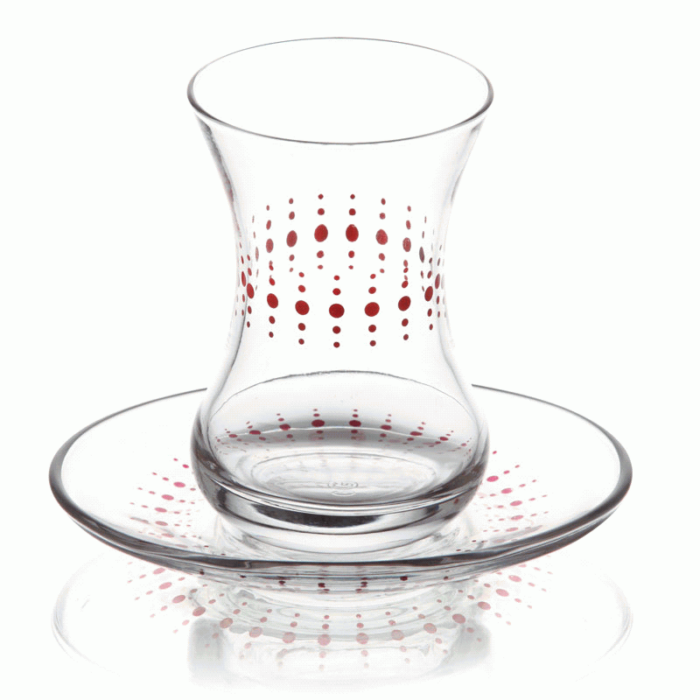 Lav Turkish Tea Glass Set-Polka Dot (12pcs)