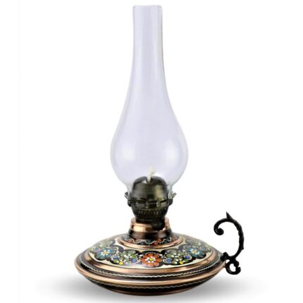 Turkish Copper Oil Lamp Handcrafted - Mahza