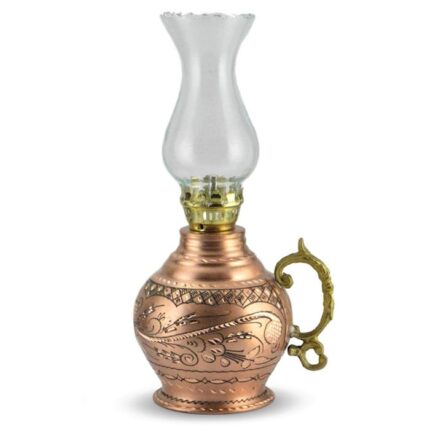 Turkish Copper Oil Lamp Handcrafted - Toprak