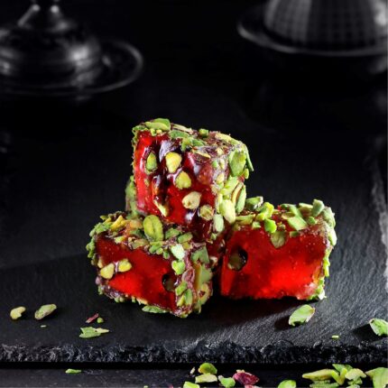 Turkish Delight (Blackberry Flavored Mesh With Pistachio Coated With Pistachio) - Ä°kbal