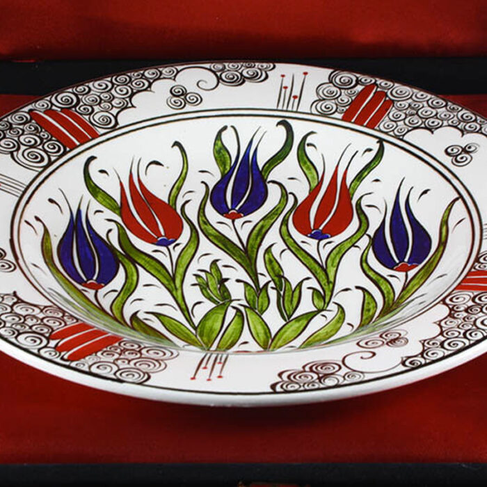 Turkish Iznik Tile Ceramic Plate Handmade - Halic & Tulip