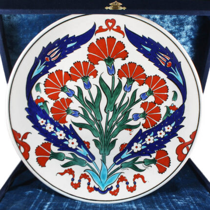 Turkish Iznik Tile Ceramic Plate Handmade - Clove