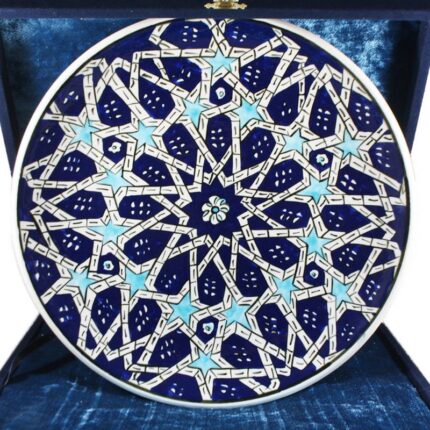 Turkish Iznik Tile Ceramic Plate Handmade - Seljuk Star