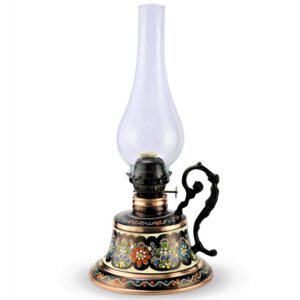 Turkish Copper Oil Lamp Handcrafted - Rose