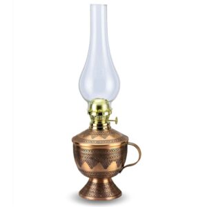 Turkish Copper Oil Lamp Handcrafted - Gamze