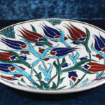Turkish Iznik Tile Ceramic Plate Handmade - Tulip Garden