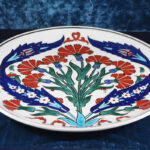 Turkish Iznik Tile Ceramic Plate Handmade - Clove