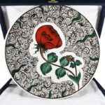 Turkish Iznik Tile Ceramic Plate Handmade - Lonely Rose