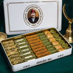 Assorted Turkish Baklava Pistachio in Metal Box - Hafız Mustafa (2kg)