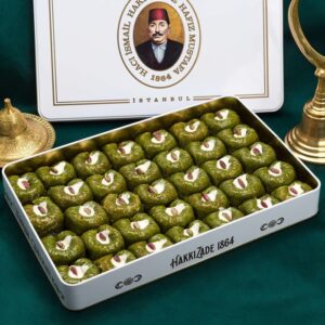 Turkish Baklava Pistachio Sultan in Metal Box - Hafız Mustafa (1.5kg)