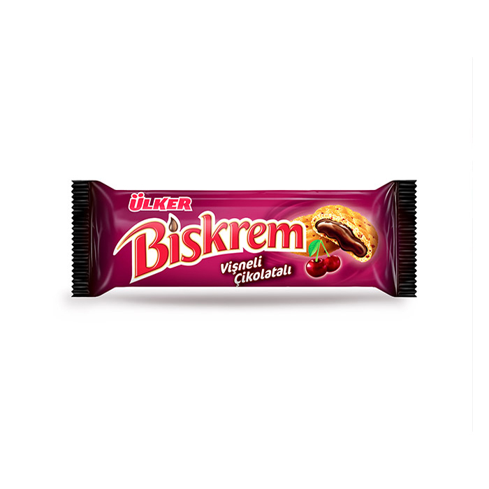 Turkish Biskrem Cherry Flavored Cacao Biskuit - Ulker