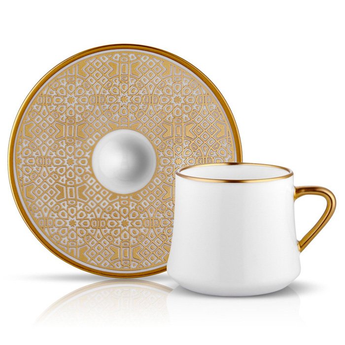 Turkish Coffee Cup Bone China - Sufi Ottoman (Set of 6)
