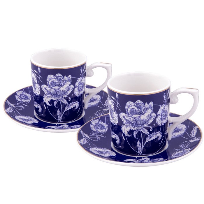 Turkish Coffee Cup Porcelain - Empire Blue (Set of 6)